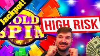 Landing A 10X Gold Spin Multiplier On HIGH LIMIT Wheel Of Fortune Slot Machine! JACKPOT HAND PAY!