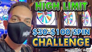 High Limit $30-$100/Spin CHALLENGE  Pinball & Wheel of Fortune Slots