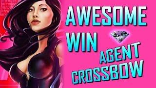 Agent Crossbow - BIG A$$ WIN line hit - Slot Machine Bonus