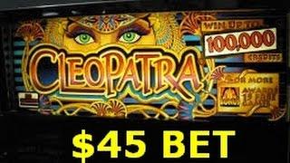 QUICK WAY TO LOSE $400 $45/spin  High Limit Cleopatra 5 Reel mechanical slot machine
