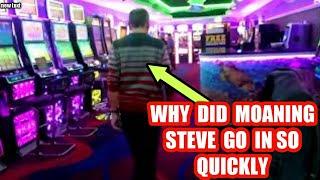 Wow!  Moaning Steve Stop Smoking  and   Run inside the Amusements...WHY? mmmmmmMMM