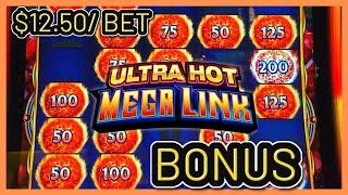 HIGH LIMIT Ultra Hot Mega Link INDIA $12.50 Bonus Round Slot Machine Casino