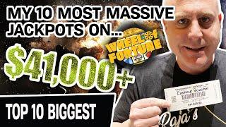 Top 10 Most MASSIVE Wheel of Fortune Jackpots EVER  $41,000 Slot Compilation!