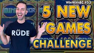 5 NEW Slot machines I've NEVER Played Before CHALLENGE!
