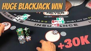 Monster Blackjack Win - 2 Hands at Once