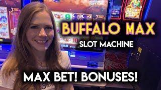Max Bet BONUSES! Buffalo Max Slot Machine!!