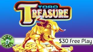 Toro Treasure slot machine bonus on $30 Free Play