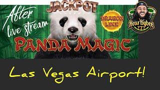 I ALMOST MISSED MY FLIGHT!! JACKPOT After LiveStream Las Vegas Airport Dragon Link Panda Magic
