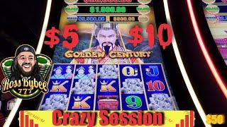 $1 & $2 Denom Dragon Link Golden Century Slot Machine Session