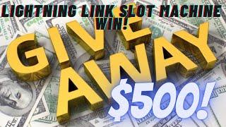 $25 per spin HUGE BET! Giving away $500 to a Lucky Person -  Lightning Link Slot Machine WIN