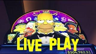 NEW SLOT The Simpsons Live play at max bet $6.00 WMS Slot Machine