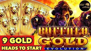 ️START WITH 9 GOLD HEADS?!️BUFFALO GOLD REVOLUTION SUPER WIN SLOT MACHINE
