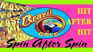 HIT AFTER HIT, SPIN AFTER SPIN w/ RE-TRIGGER  BRAZIL GOLD SUPER FREE GAMES (SLOT MACHINE BONUS)