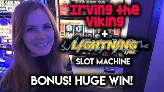 HUGE WIN!!! ️Lightning Link ️and Irving The Viking! Slot Machines!!!
