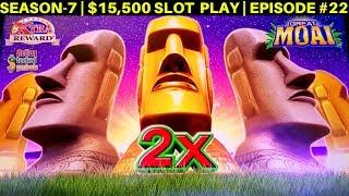 GREAT Moai Slot Machine Live Play - KONAMI SLOT | SEASON-7 | EPISODE #22