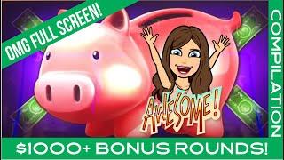 MY FULL SCREEN Piggy Bankin' High Limit Handpay + $1000+ Bonus Rounds! Piggies Galore :) Compilation