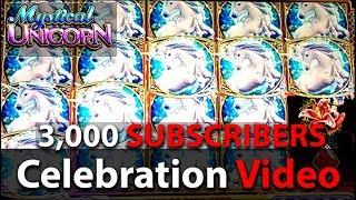 (3,000 Subs Video) Mystical Unicorn $100 Max Bet Live Play, Bonus and Awsome Ending