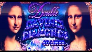 Double DaVinci Diamonds LIVE PLAY w/Bonus Slot Machine Pokie in Las Vegas
