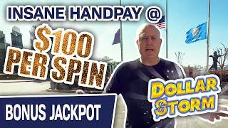 Insane Handpay Jackpot @ $100 PER SPIN  Watch Me CRUSH Dollar Storm at Choctaw Casino!