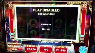 China Dragon Triple Shot Hand Pay Jackpot Progressive Slot Machine