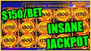 HIGH LIMIT Dragon Cash Link HANDPAY JACKPOT $150 Bonus Round Autumn Moon Slot Machine Casino