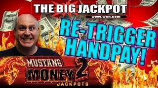 RE-TRIGGER HANDPAY on MUSTANG MONEY 2  | The Big Jackpot