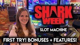 NEW! Shark Week Slot Machine!! Long Session Full Of BONUSES and Random Features!!