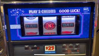Triple Dollars $25/Spin - Triple Double Red Hot - Pink Diamond - Old School High Limit Slot Play