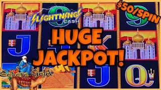 HIGH LIMIT Lightning Link Sahara Gold (2) HANDPAY JACKPOTS ️ $50 Bonus Round Slot Machine Casino