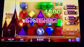 Bejeweled 3D slot- First attempt- Max bet bonuses!