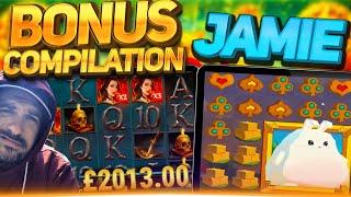 JAMIES BIG SLOTS BONUS COMPILATION! He's back but better than before?