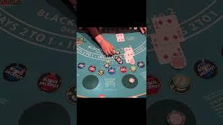 BLACKJACK!! SUITED TRIPS INCREDIBLY RARE MASSIVE $1300 + SIDEBET WIN!! #shorts