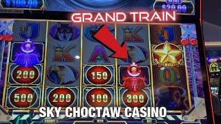 RARE GRAND TRAIN LANDED FOR ME AT SKY CHOCTAW CASINO DURANT!!! LUXURY LINE SLOT!