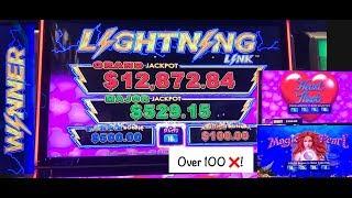 Lightning Link ️Heartthrob ️ and Magic Pearl ‍️ slot machine. Huge win over 100!