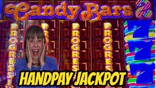 FIRST JACKPOT HANDPAY ON NEW GAME-CANDY BARS 2