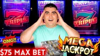 My BIGGEST JACKPOT On Triple Double Gold 3 Reel Slot Machine - $75 Max Bet | SE-8 | EP-22
