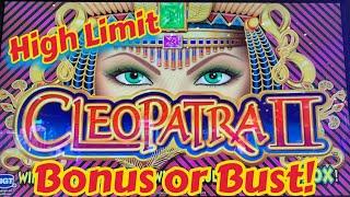 High Limit Bonus or Bust session on CLEOPATRA 2 and Happy & Prosperous