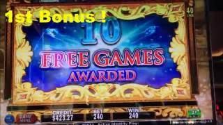 Double DAVINCI DIAMONDS Slot machine (IGT) BIG LINE HIT & NICE BONUS WIN  MAX Bet $2.40