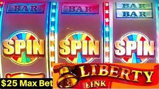 High Limit Liberty Link Slot Machine $25 Max Bet Bonus  | Season 8 | Episode #25