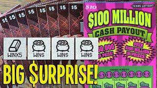 BIG $URPRISE!  25X **NEW** Rose Gold Riches + $100 Million Cash  TEXAS LOTTERY