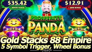 NEW Gold Stacks 88 Empire Prosperity Panda Slot Machine - 5 Bonus Symbol Trigger and Wheel Bonus