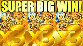 SUPER BIG WIN! X3X3X3 RARE HIT!! (27 TIMES PAY) STACK OF GOLD Slot Machine (Aristocrat Gaming)