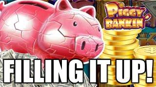 FILLING THE SCREEN UP WITH PIGGIES!  High Limit Lock It Link Piggy Bankin Jackpot!