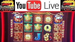 RARE WIN! 5 SYMBOL BONUS on DANCING DRUMS $5.28 BET! Sizzling Slot Jackpots Casino HIGH LIMIT Videos