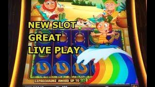NEW SLOT: Leprechaun's Gold Rainbow Oasis Live Play with BIG WINS!