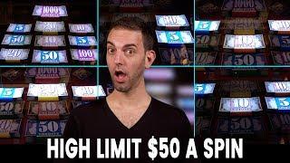 HIGH LIMIT $50/Spin +  Double Top Dollar Slot Action &
