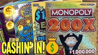 CASHIN' IN!  $160/TICKETS! 2X $20 $1,000,000 Extreme Cash + 2X $20 Monopoly 200X  Fixin To Scratch