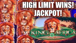 KING OF AFRICA $50 HIGH LIMIT   JACKPOT HAND PAY  BIG WIN BONUSES