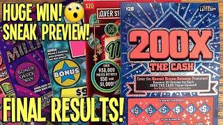HUGE WIN Sneak Preview + $200 CHALLENGE FINAL RESULTS  TX Lottery Scratch Offs