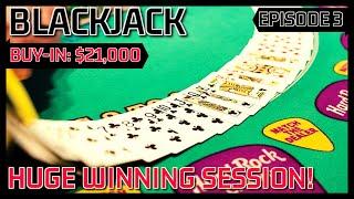 BLACKJACK EPISODE #3 $21K BUY-IN HUGE WINNING SESSION AT HARD ROCK TAMPA $500 - $1000 Per Hand